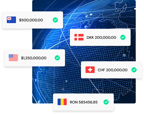 TruHedge multi-currency accounts holding USD, CHF and RON balances in safeguarded, segregated accounts with Tier 1 banks — funds always protected and instantly accessible
