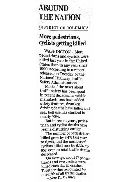More pedestrians, cyclists getting killed