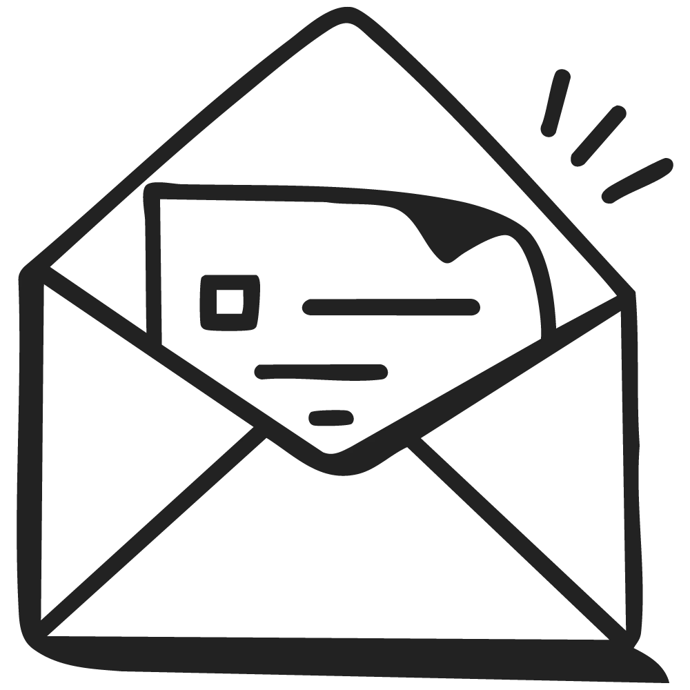 Brief Icon in grau