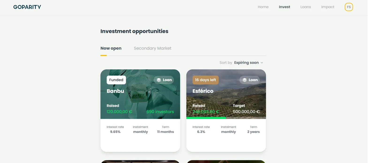 Campanhas abertas na Goparity: Banbu a 9,65% e Esférico a 6,3%
