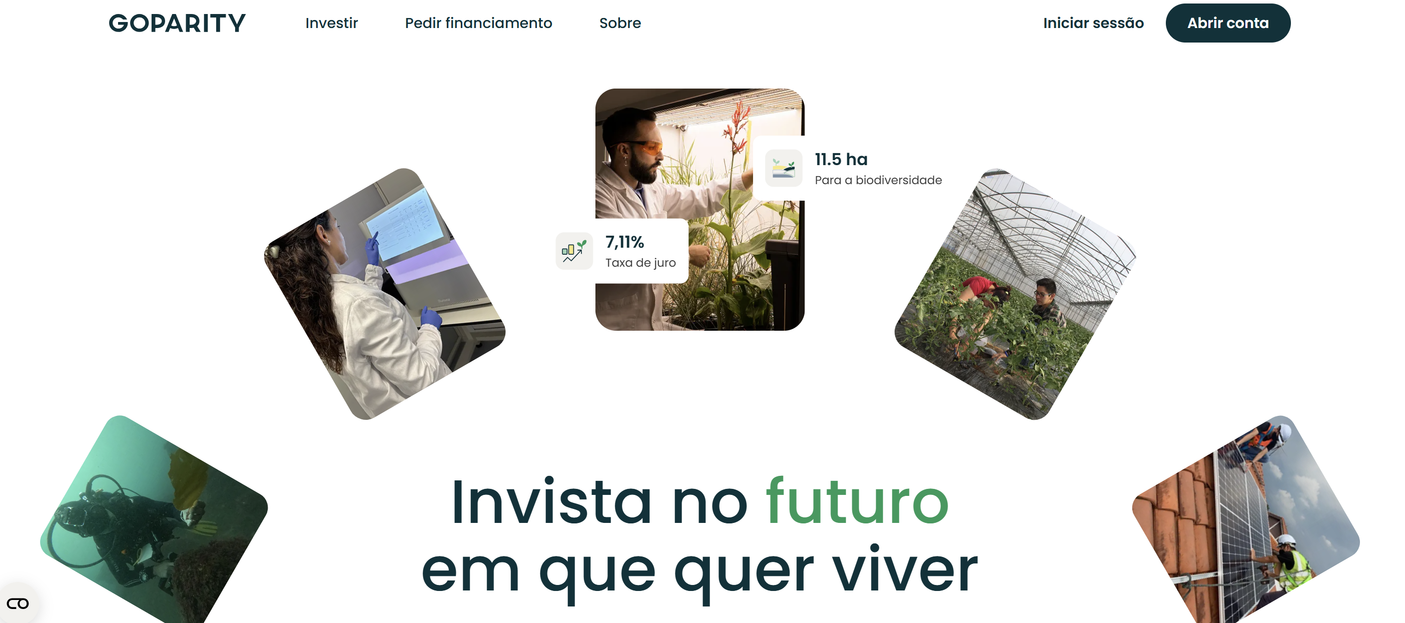 Página principal da Goparity