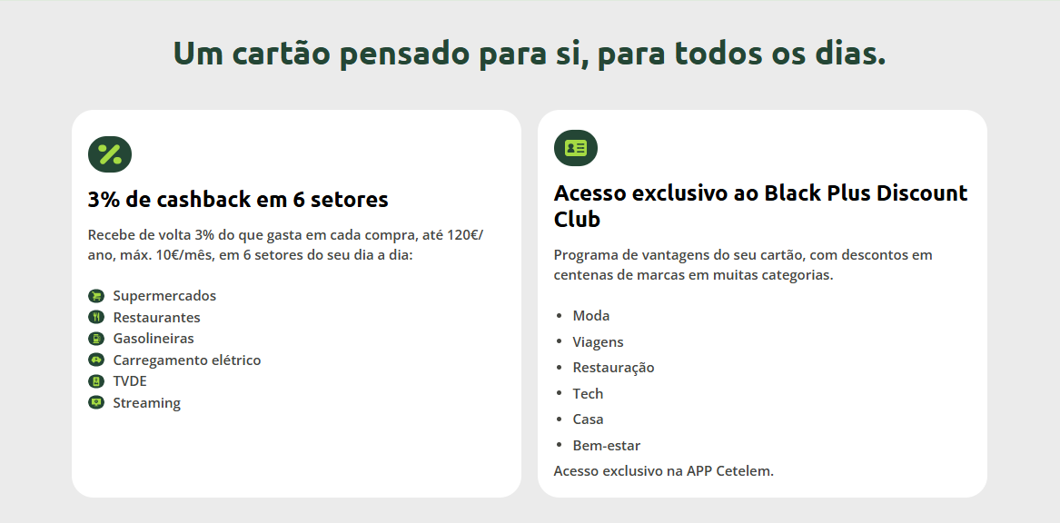 Cashback de 3% do cartão Cetelem Black Plus