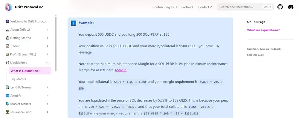 Drift Perps Liquidation Fees
