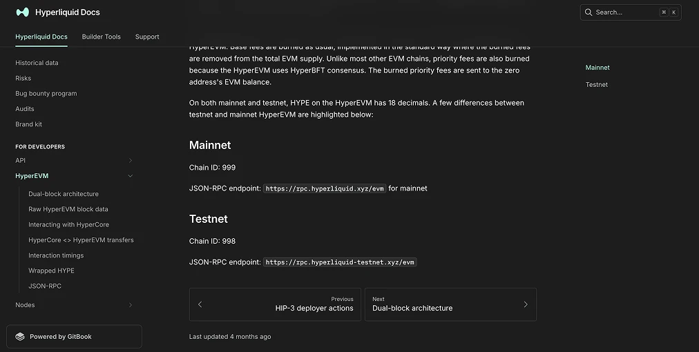 HyperEVM RPC Details (Mainnet)