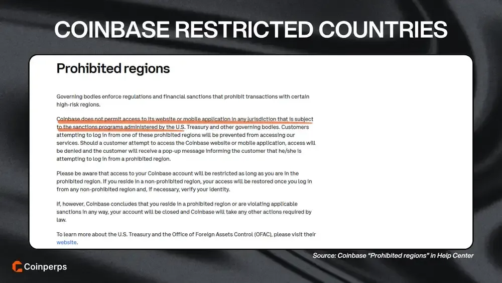 List of Coinbase Perpetuals Restricted Countries in 2025