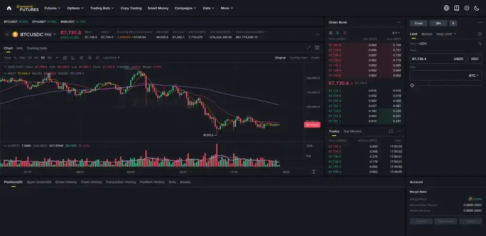Binance USDC Low Fees Perps