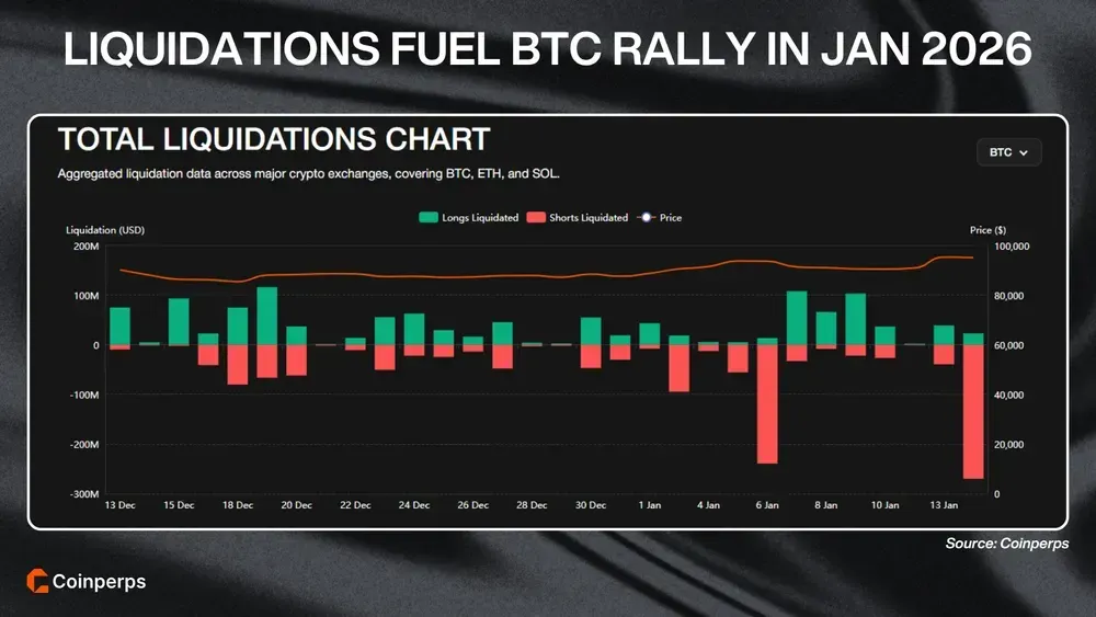 Liquidations Fuel Bitcoin Rally in January 2026