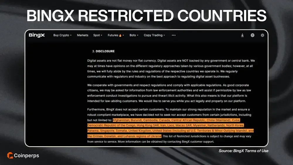 List of BingX Perpetuals Restricted Countries in 2026
