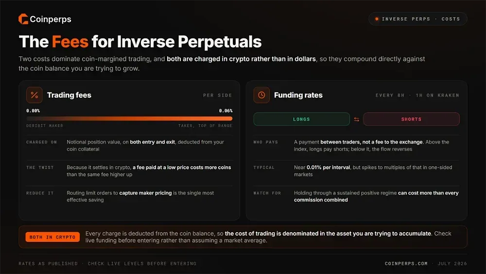 了解反向 perpetuals 的费用