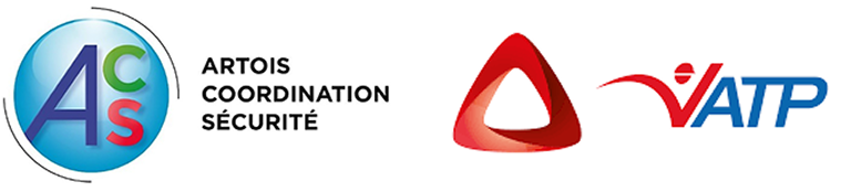 Logos of Artois Coordination Sécurité and ATP featuring graphic design elements on a white background.