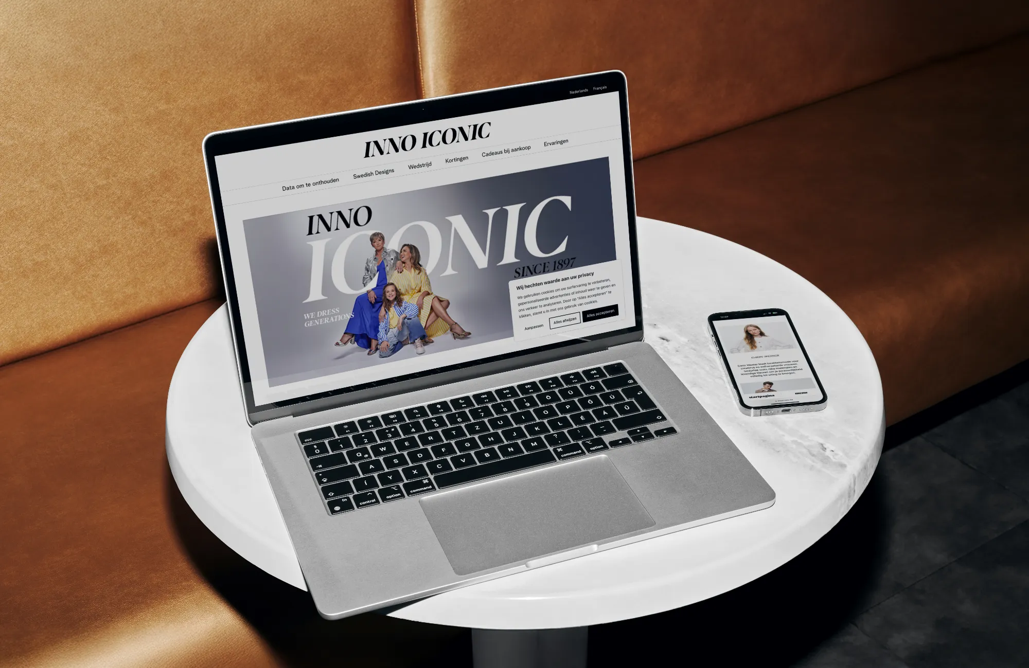 Showcase website (desktop) INNO - Collectiv - wearecollectiv.be - Strategie, design en low-code development, gecombineerd in websites die jouw merk versterken.