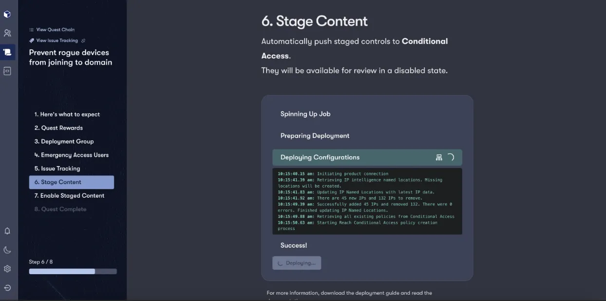 Automatically stage MFA enforcements for User Actions