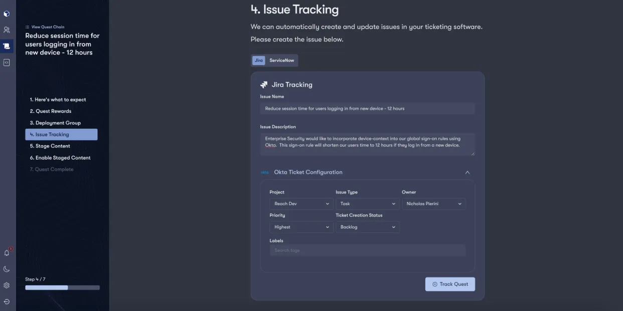 Go from ”visibility” to ”action” by beginning the deployment process.