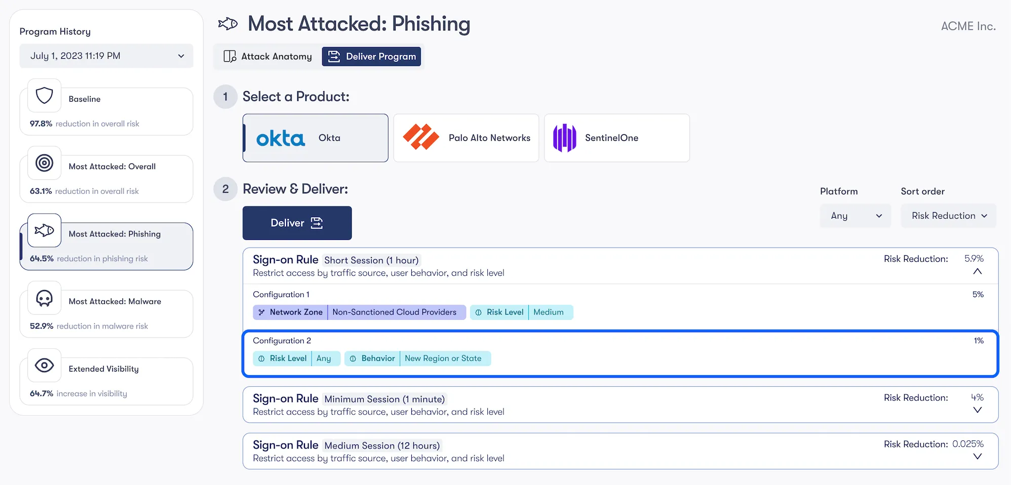 For most phished users, shorten session time to 1 hour if login originates from a new region.