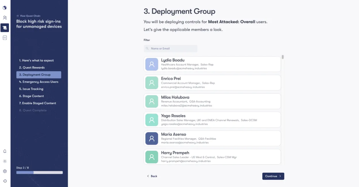Apply to the ~4% of our knowledge workers that account for 80% of our risk.