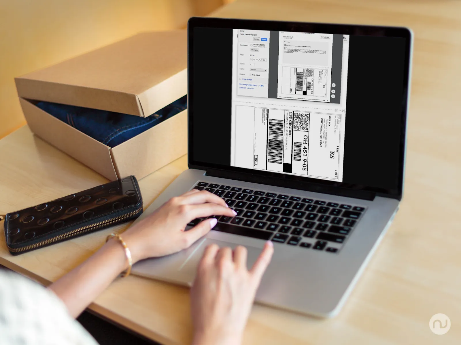Example of a print-at-home label used for reverse logistics