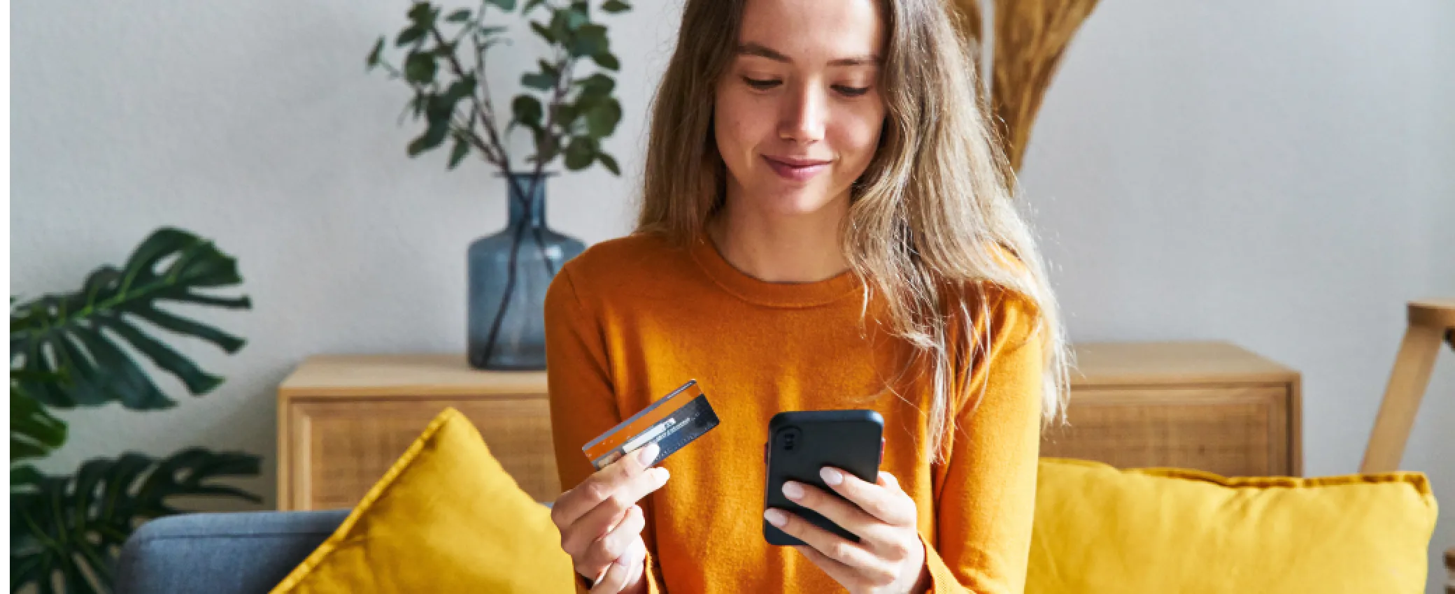 Online shopper making a purchase