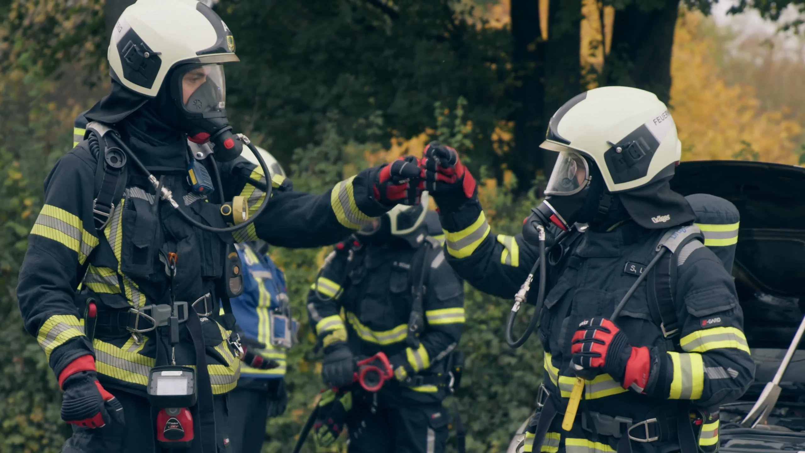 Imagefilm Feuerwehr Asperg: nachgestellter Einsatz beim Dreh mit vibs.media