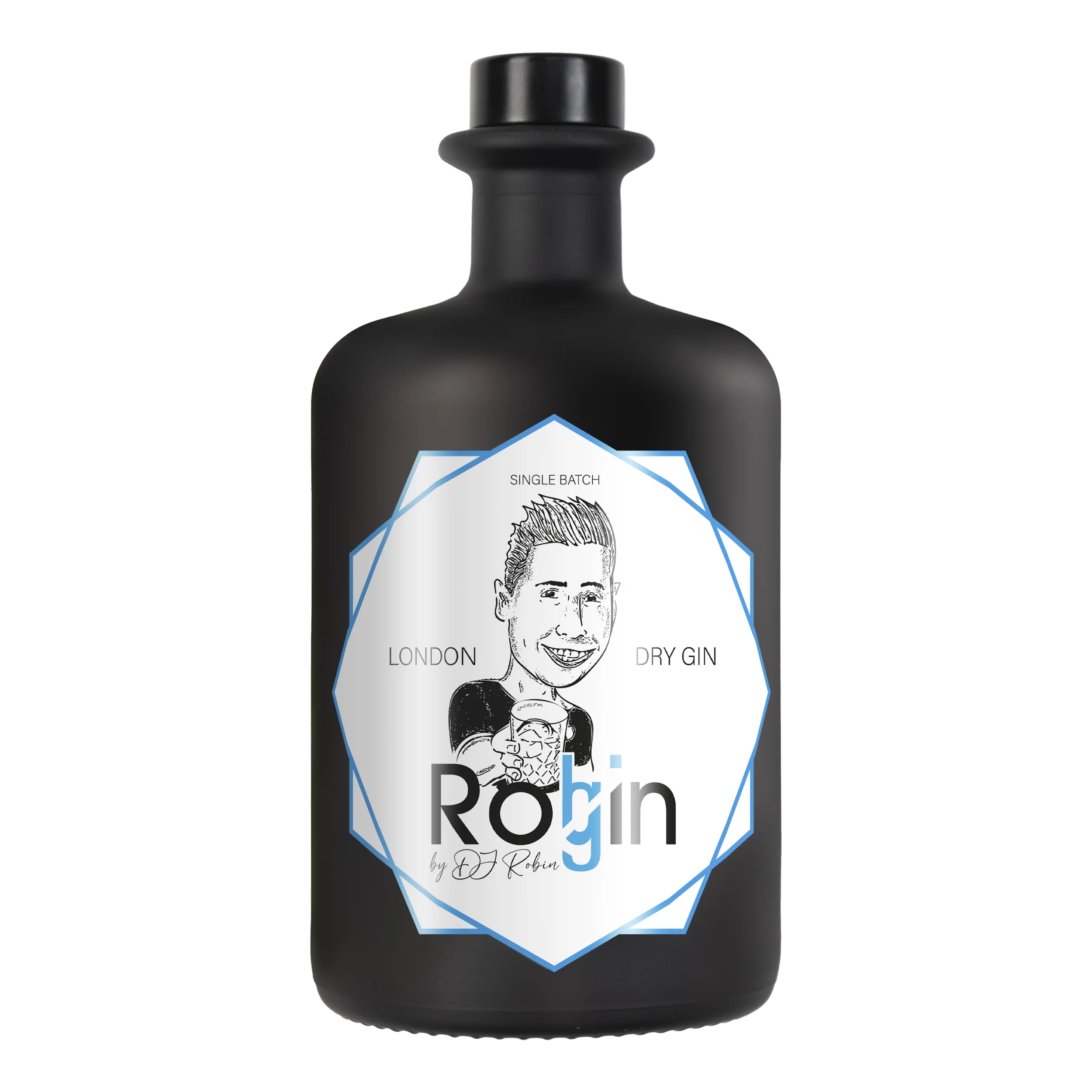 Produktfoto RobGin: Nahaufnahme des Etiketts by DJ Robin