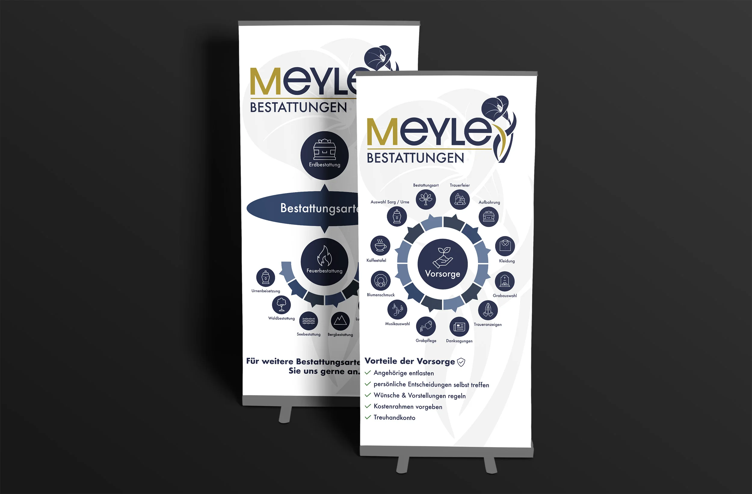 Meyle Bestattungen Corporate Design: Roll-Ups