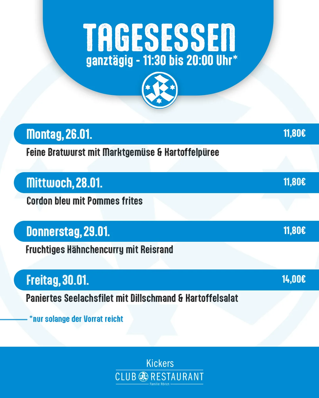 Social-Media-Beitrag für das Kickers Clubrestaurant – Beispiel 4