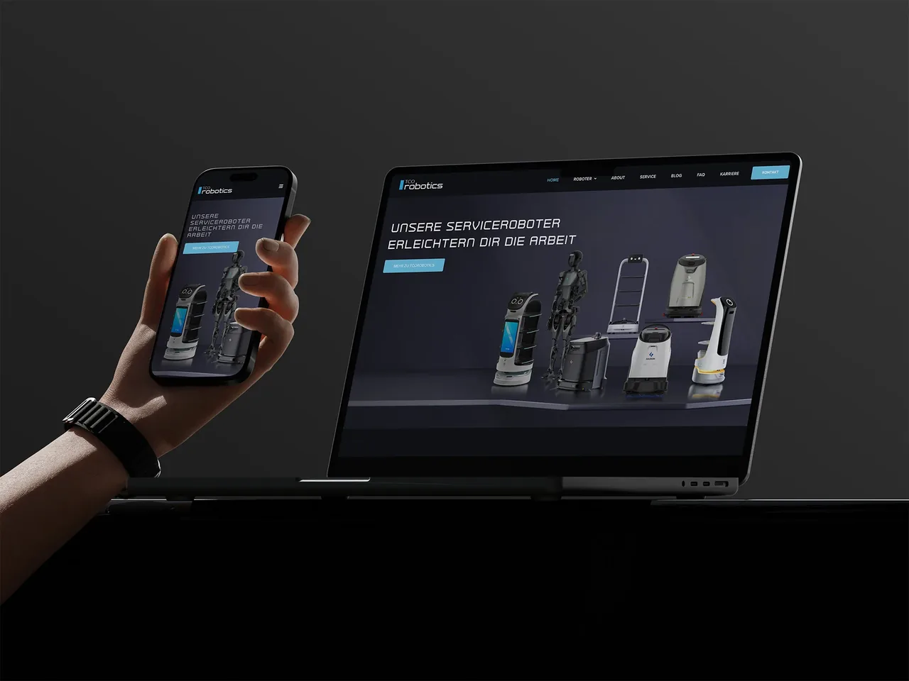 Webdesign-Mockup der TCOrobotics Website – Webentwicklung von vibs.media