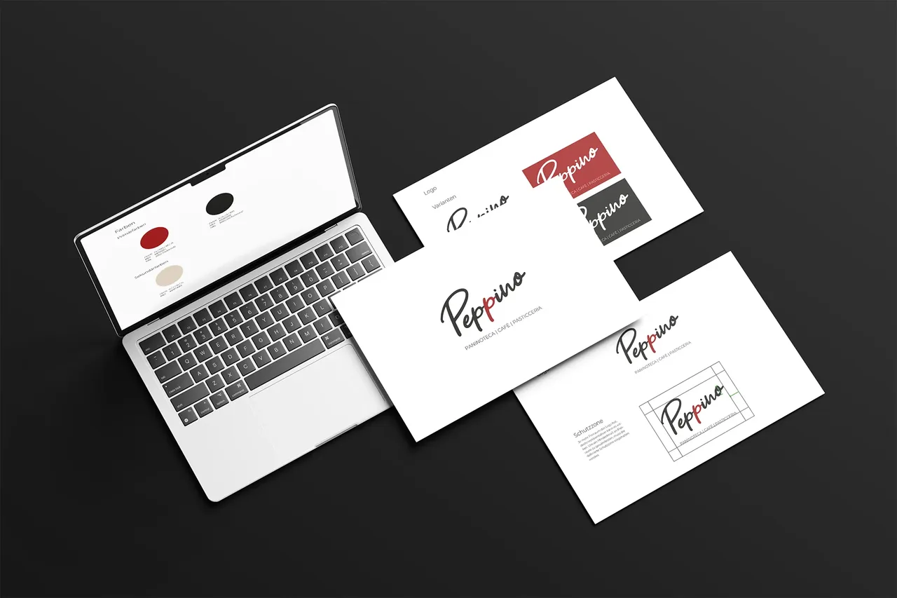 Corporate-Design-Manual für Café Peppino mit Logo und Farbwelt – Grafikdesign von vibs.media