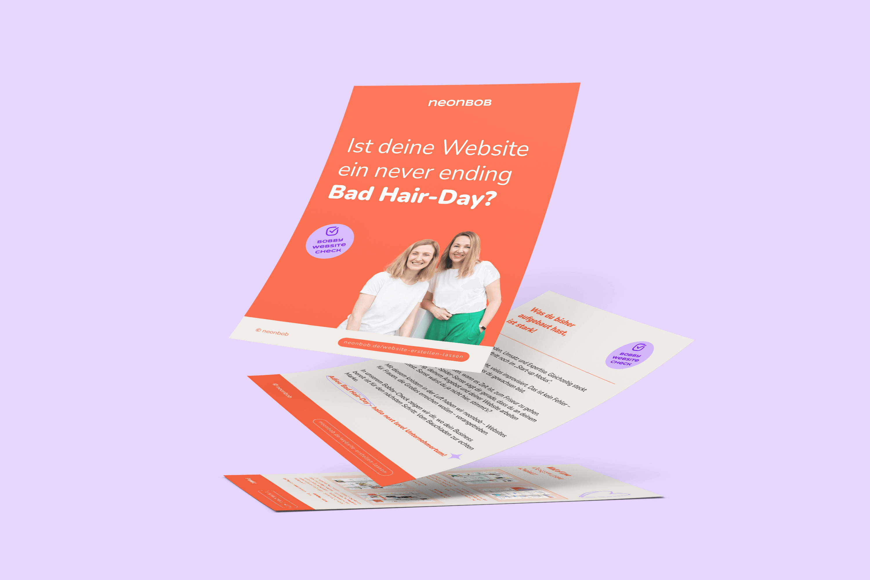Freebie Mockup für neonbob Freebie Website Check