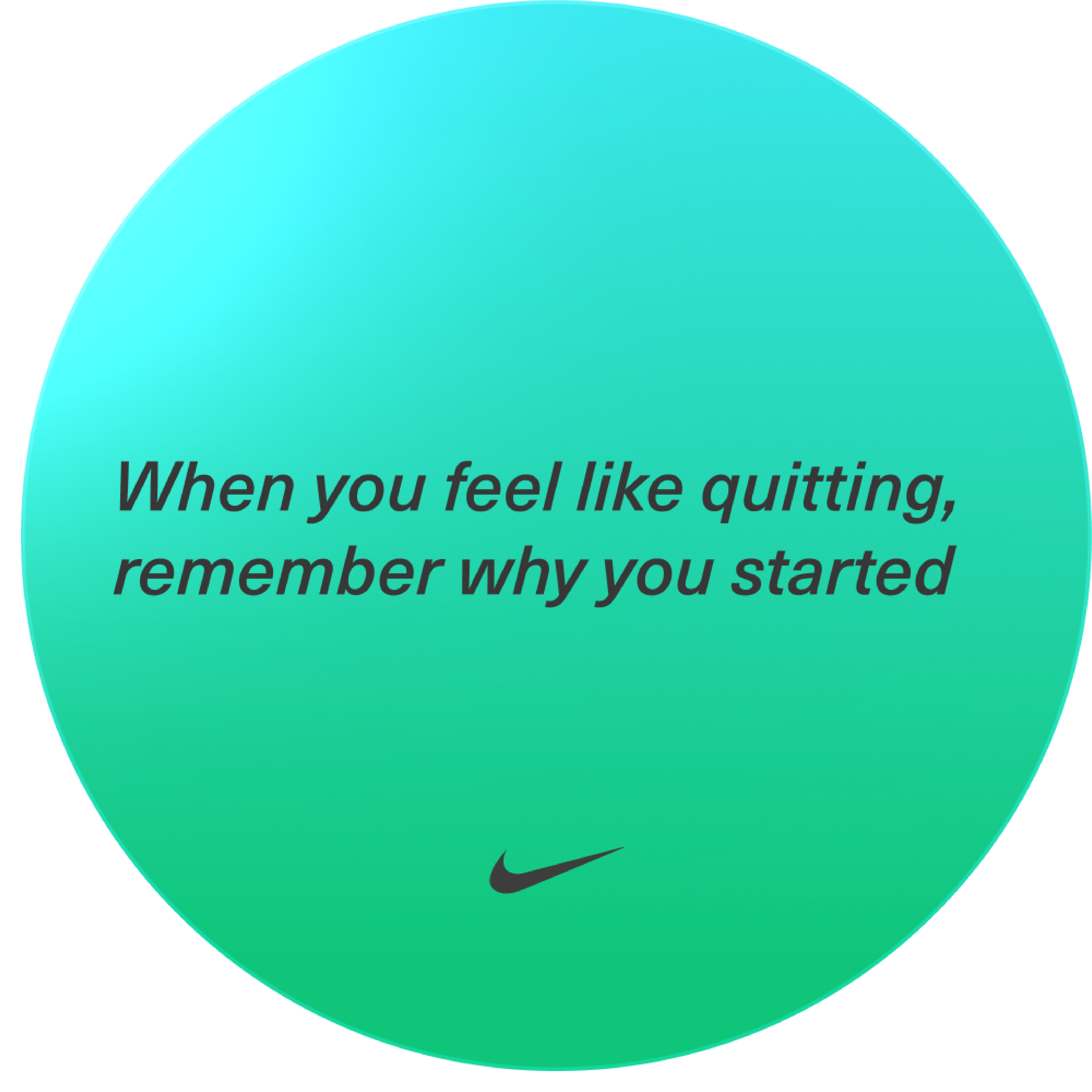 uplifting message in green circle