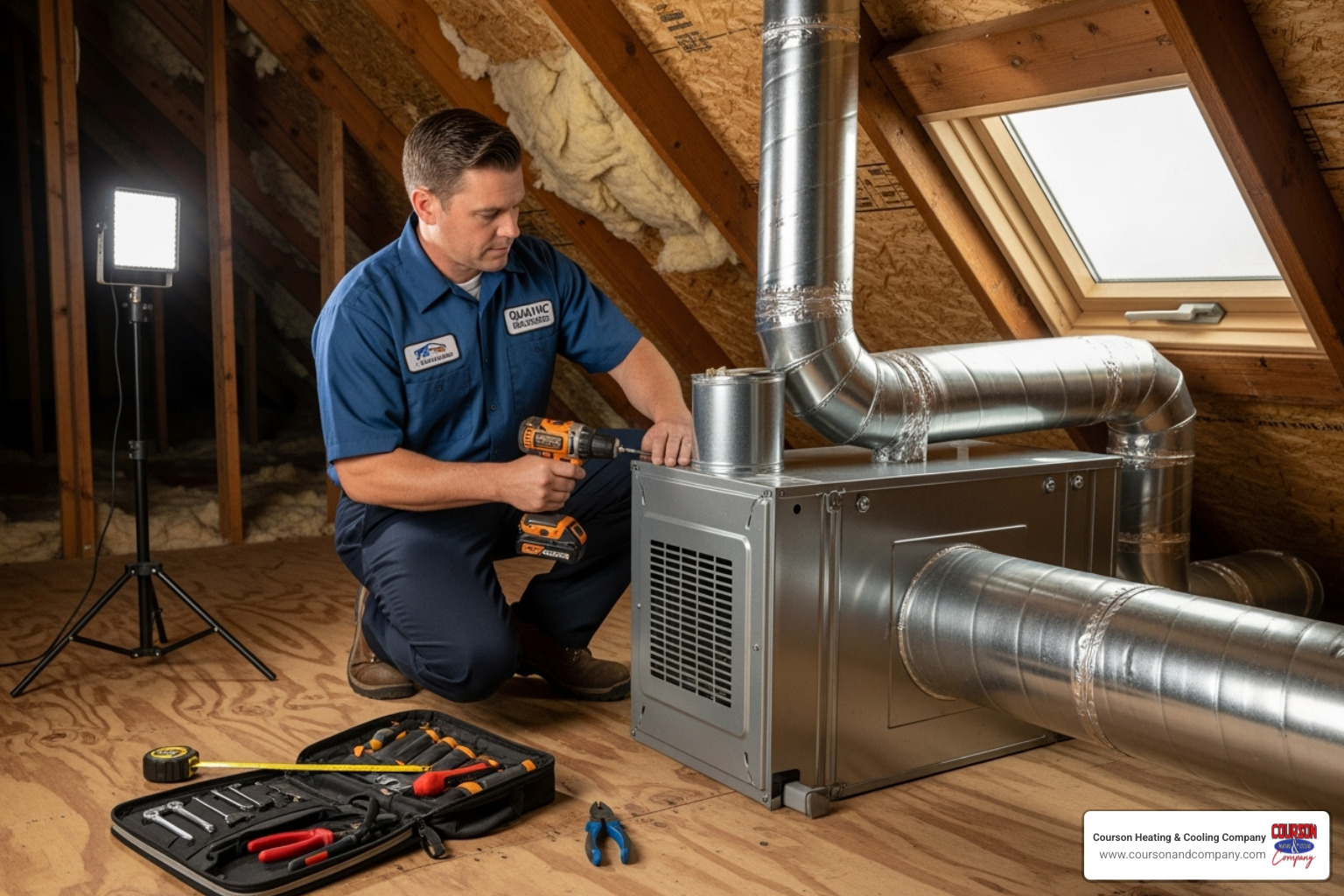 technician professionally installing an indoor air handler - residential hvac installation riverview fl technician professionally installing an indoor air handler - residential hvac installation riverview fl