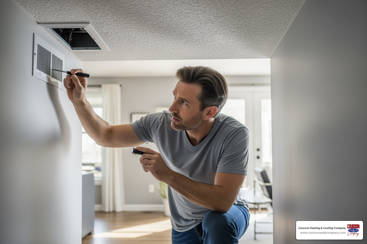 homeowner checking air vent - airflow optimization riverview fl