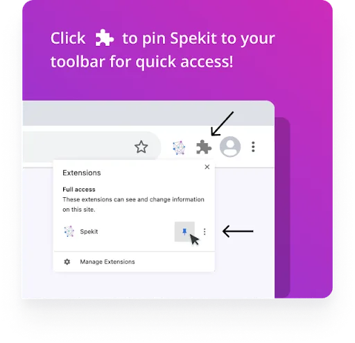 Spekit Chrome Extension Pin