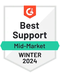 G2 Badge - Best Support Mid-market