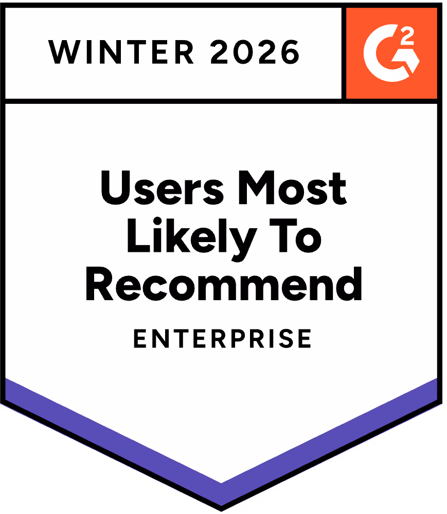 G2 Badge for Summer 2025 - Users Most Likely to Recommend Enterprise