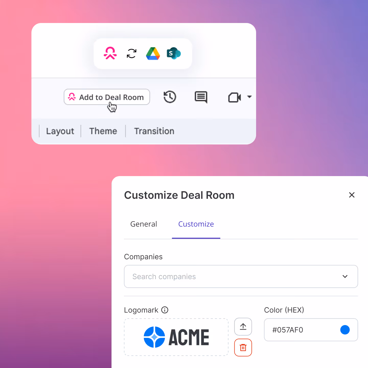 AI-generated personalized and brnded content for deal rooms