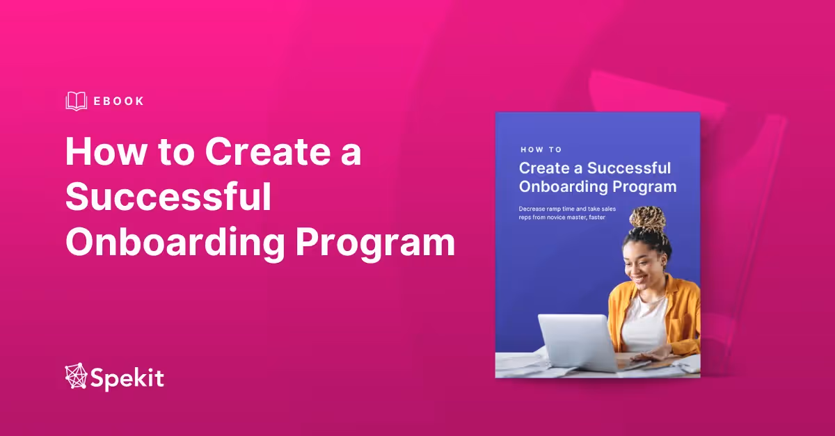 Mockup of the ebook with the title "How to create a successful onboarding program"