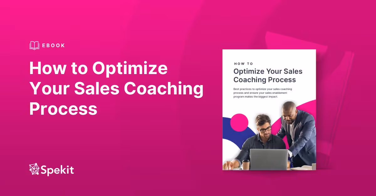 Mockup of the ebook with the title "How to Optimize Your Sales Coaching Process"