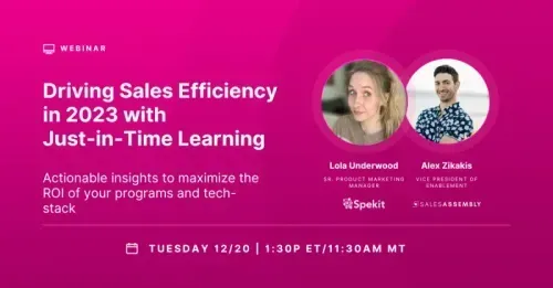 Driving Sales Efficiency in 2023 with Just-in-Time Learning