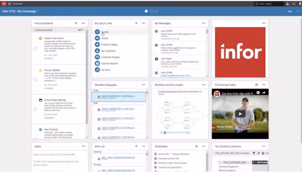 Infor CPQ Homepage
