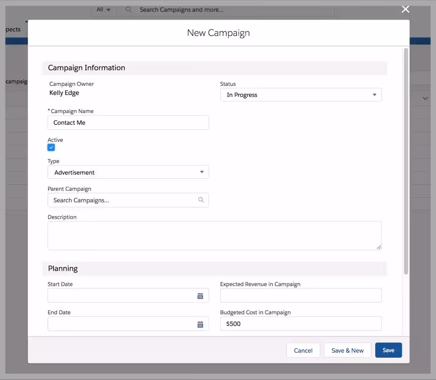 Set Up a Campaign in Salesforce Pardot