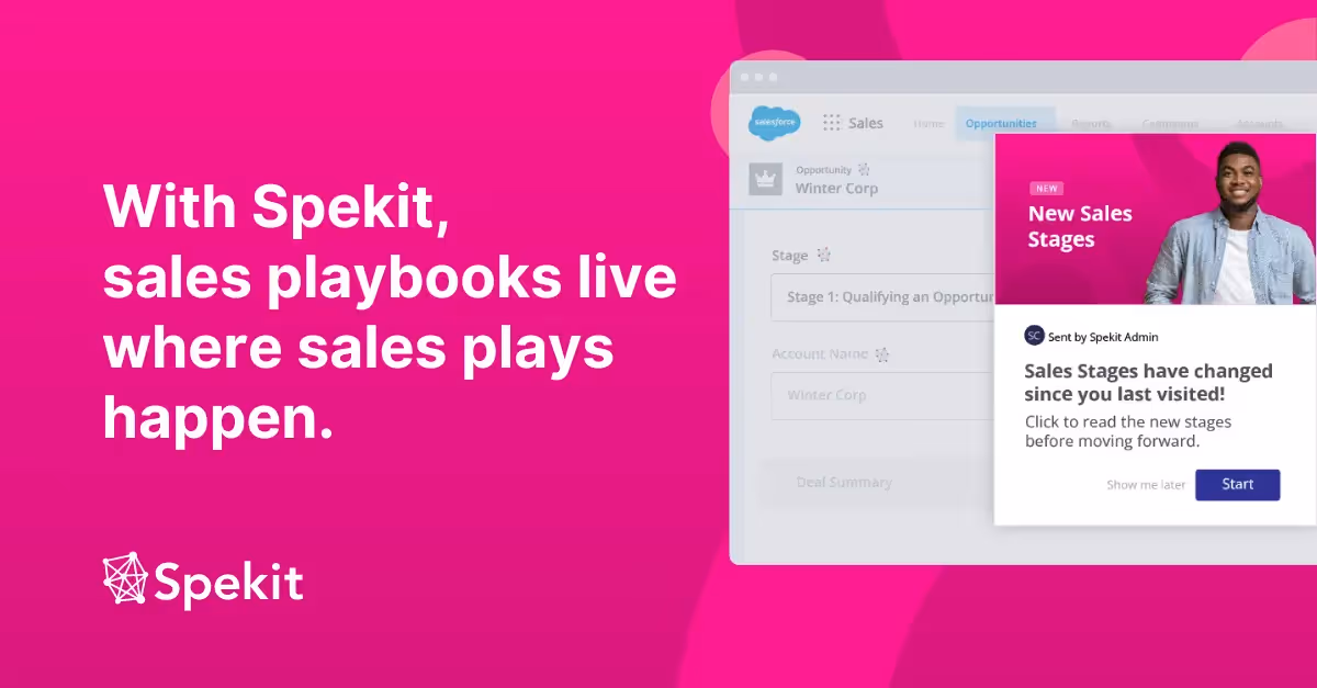 With Spekit, sales playbooks live where sales plays happen.