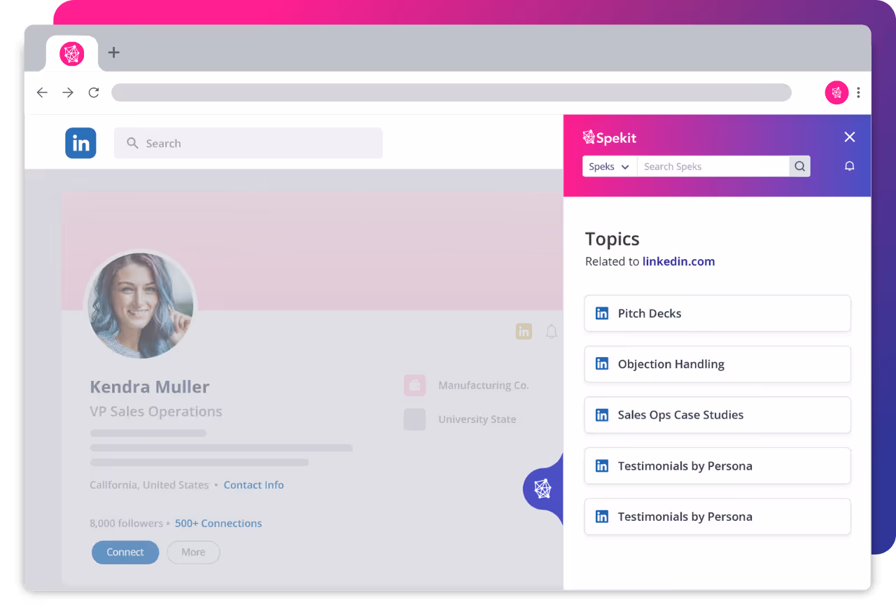 Sales prospecting in LinkedIn with Spekit