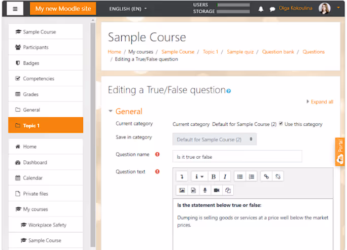 moodle homepage