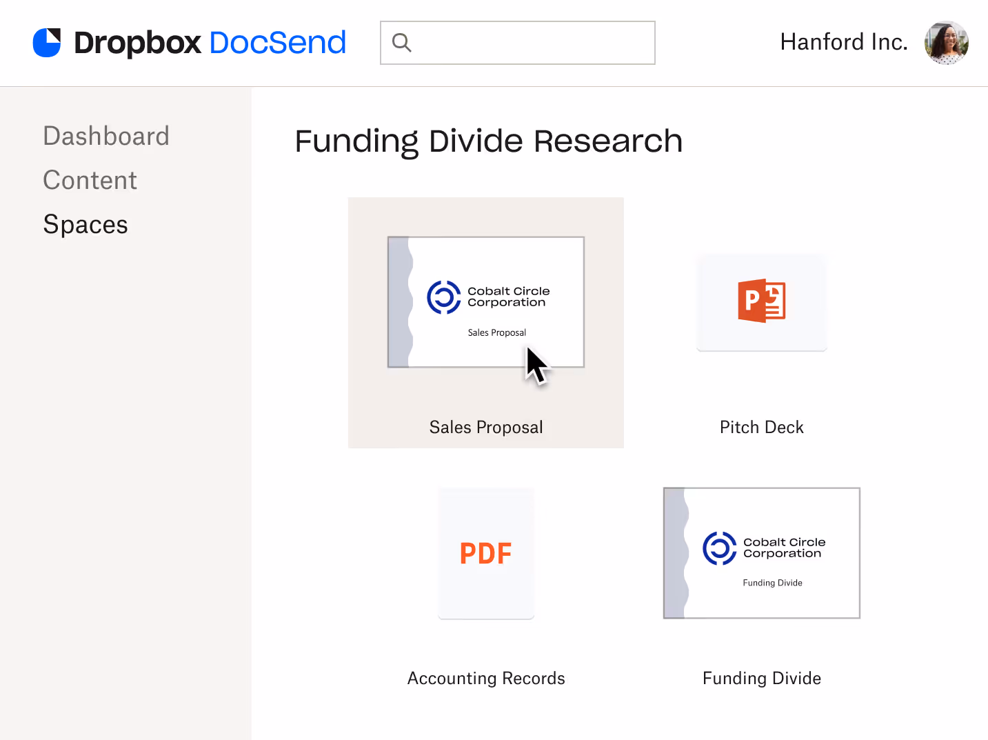 dropboxDocSend dashboard