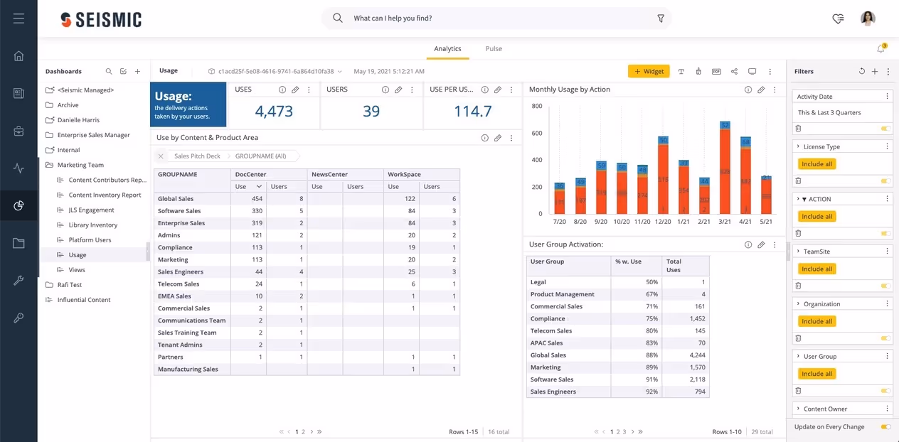 seismic dashboard