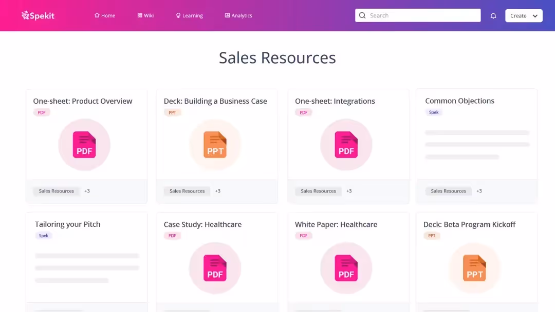 spekit sales resources