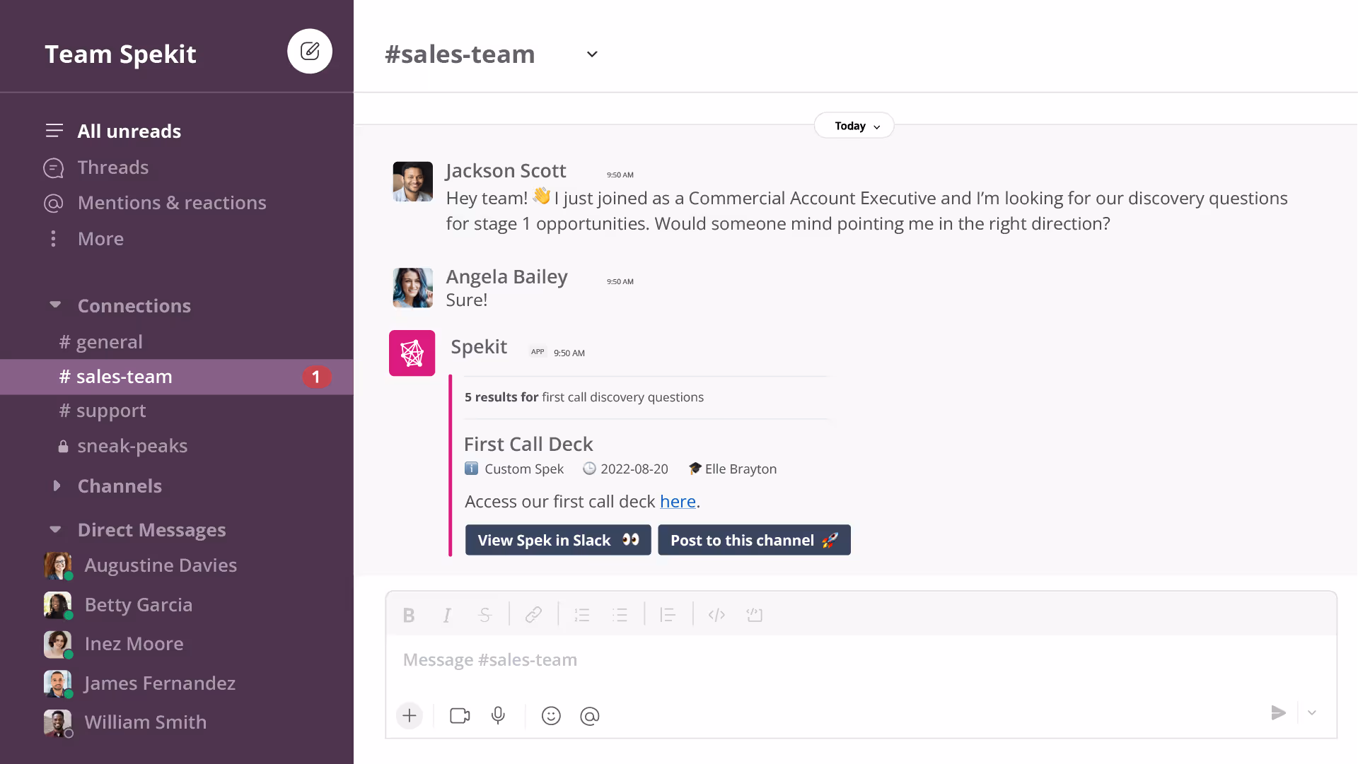 Slack knowledge base with Spekit