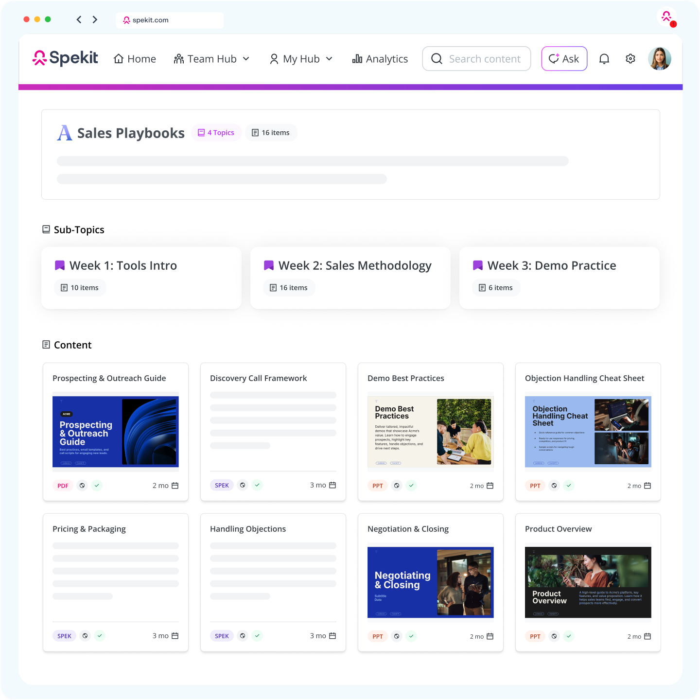 Streamlined Onboarding and Course Modules with Spekit Playlists