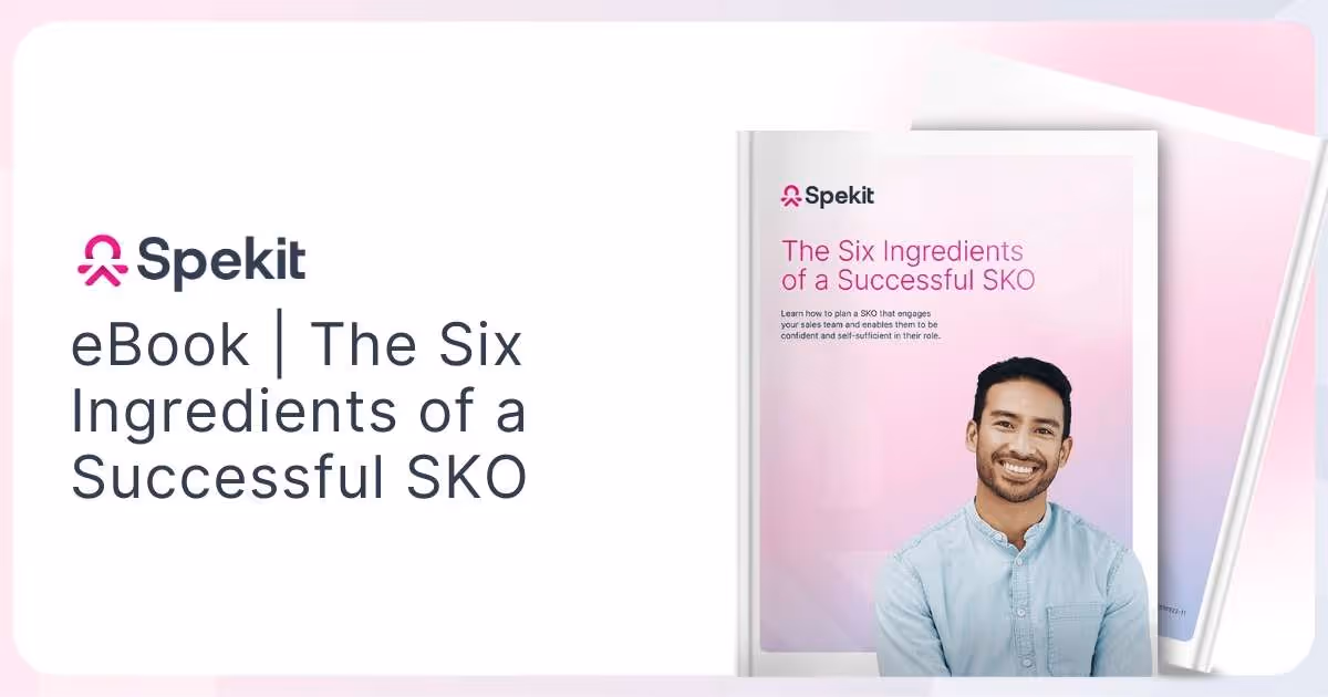 Mockup of the ebook with the title "The 6 Ingredients of a Successful SKO"