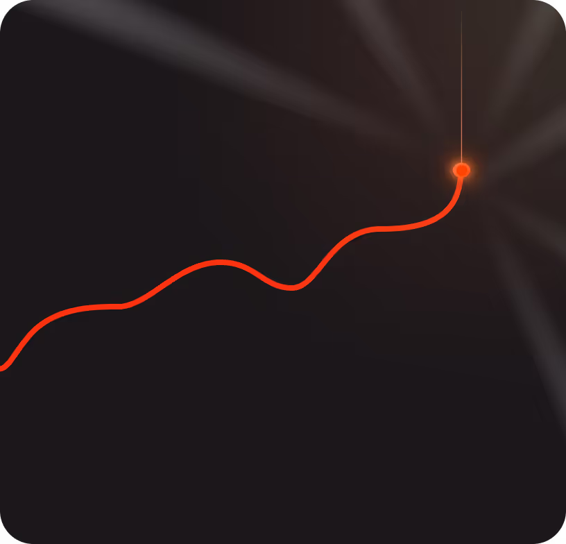 A dynamic glowing line representing progress and continuous growth, symbolizing sustained success and long-term partnership.